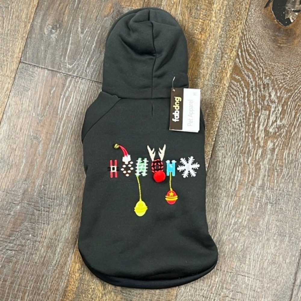 Fabdog - ‘Hohoho - winter’ Sherpa line dog hoodie. SZ: XS, S, M. NWT Firm!